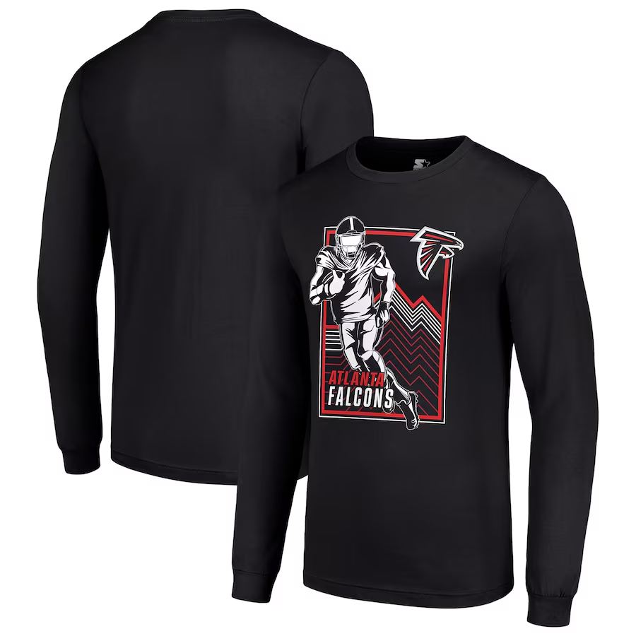 Men Atlanta Falcons black 2024 NFL Long sleeve T Shirts->nfl t-shirts->Sports Accessory